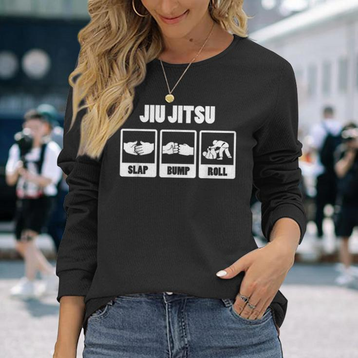 Jiu Jitsu Slap Bump Roll Brazilian Jiu Jitsu Long Sleeve T-Shirt Gifts for Her