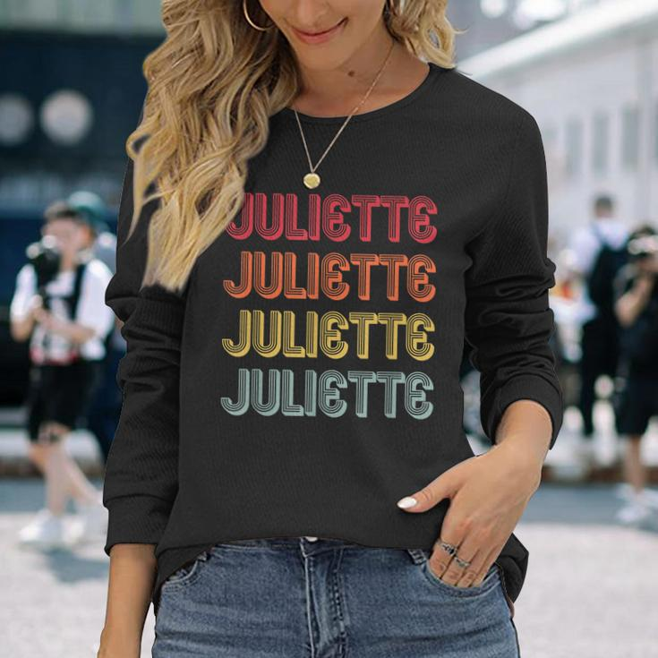Juliette Name Personalized Retro Vintage 90S Birthday Long Sleeve T-Shirt Gifts for Her