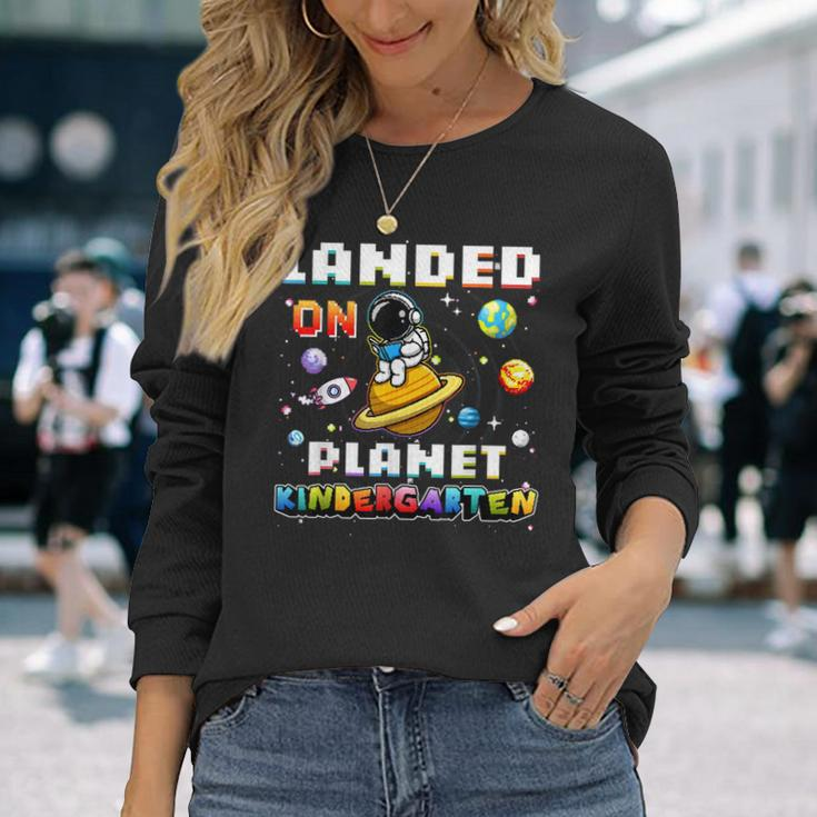 Landed On Planet Kindergarten Astronaut Gamer Space Lover Long Sleeve Gifts for Her