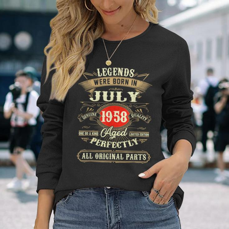 Legends Were Born In July 1958 65Th Birthday Long Sleeve T-Shirt Gifts for Her