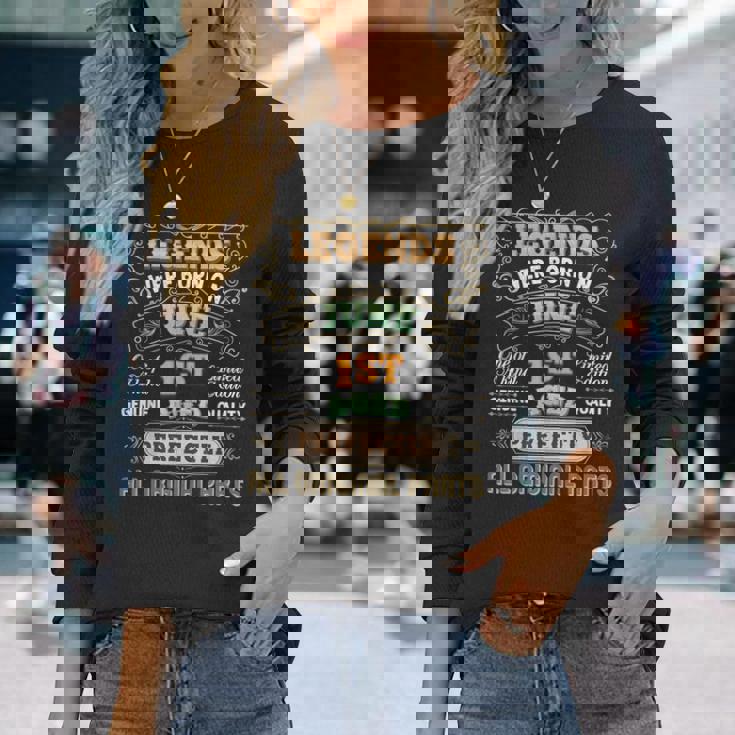 Legends Were Born On June 1 Birthday The 1St Awesome Happy Long Sleeve T-Shirt Gifts for Her