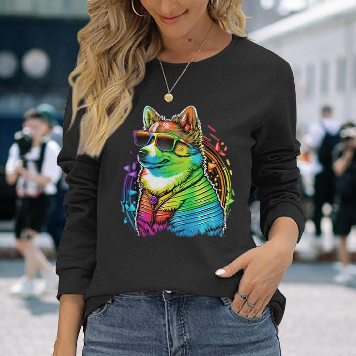 Lesbian Lgbt Gay Pride Swedish Vallhund Dog Long Sleeve T-Shirt T-Shirt Gifts for Her