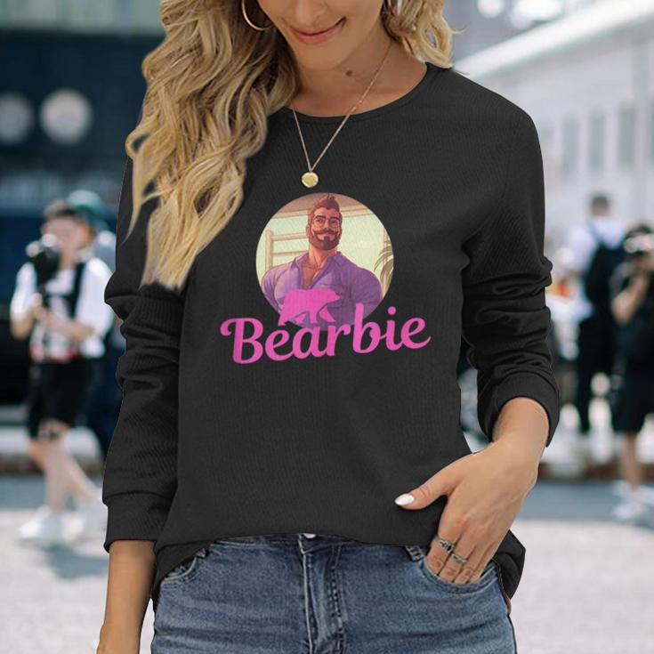Lgbt Daddy Bearbie Gay Pride Month Handsome Bear Cub Dad Long Sleeve T-Shirt Gifts for Her