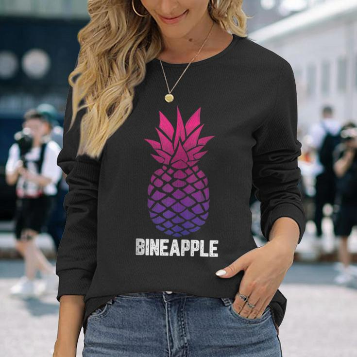 Lgbt-Q Bi-Sexual Pineapple Tropical Summer Cool Pride Long Sleeve T-Shirt T-Shirt Gifts for Her