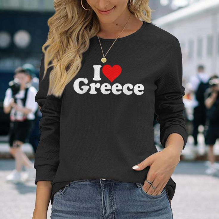 I Love Heart Greece Long Sleeve Gifts for Her