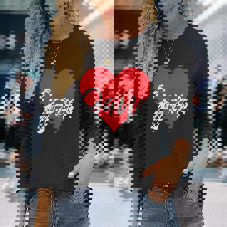 I Love Jana First Name I Heart Named Long Sleeve T-Shirt Gifts for Her