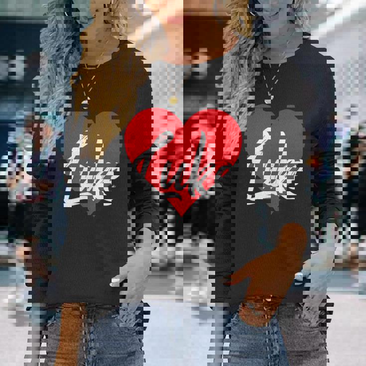 I Love Luke First Name I Heart Named Long Sleeve T-Shirt Gifts for Her