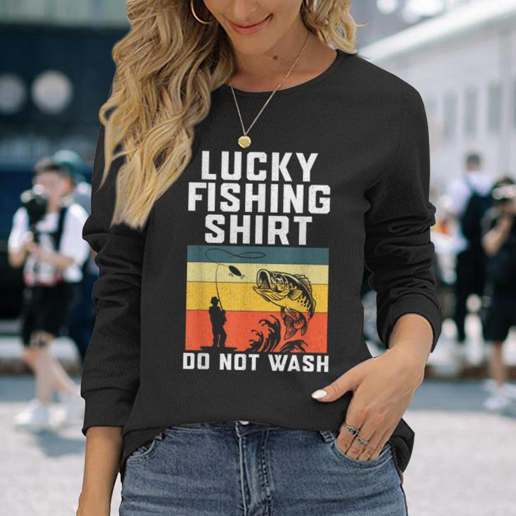 Lucky Fishing Do Not Wash Vintage Fishing Lover Gag Gag Long Sleeve T-Shirt T-Shirt Gifts for Her