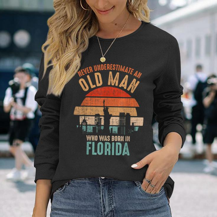 Mb Never Underestimate An Old Man Born In Georgia Long Sleeve T-Shirt Gifts for Her