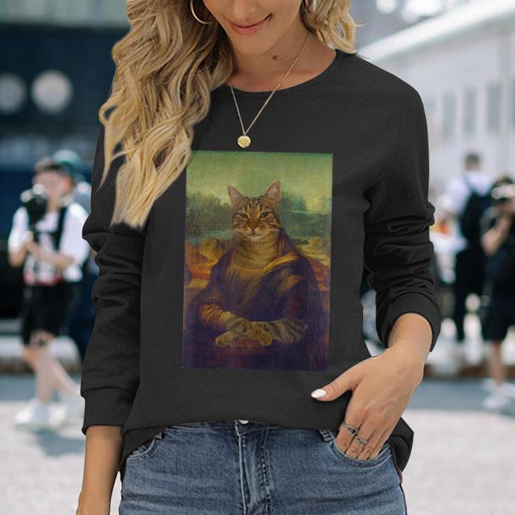 Meowing Lisa Cat Cat Art Cat Lover Cat Owner Long Sleeve Gifts for Her