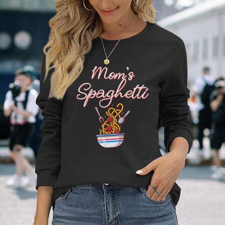 Moms Spaghetti And Meatballs Meme Food Long Sleeve T-Shirt T-Shirt Gifts for Her