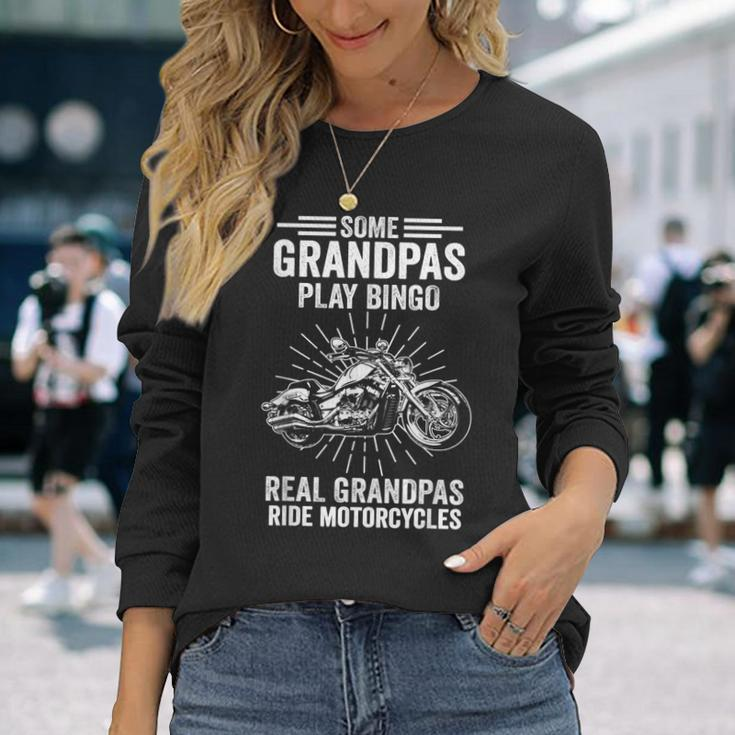 Motorcycle Grandfather Biker Grandpa Fathers Day Long Sleeve T-Shirt T-Shirt Gifts for Her