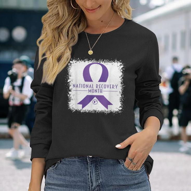 National Recovery Month Warrior Addiction Recovery Awareness Long Sleeve T-Shirt Gifts for Her