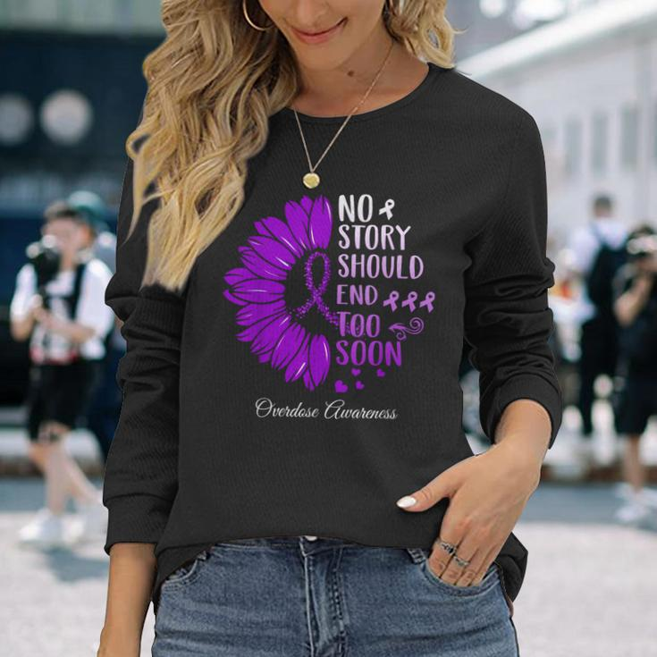 No Story Should End Too Soon Overdose Purple Ribbon Long Sleeve Gifts for Her