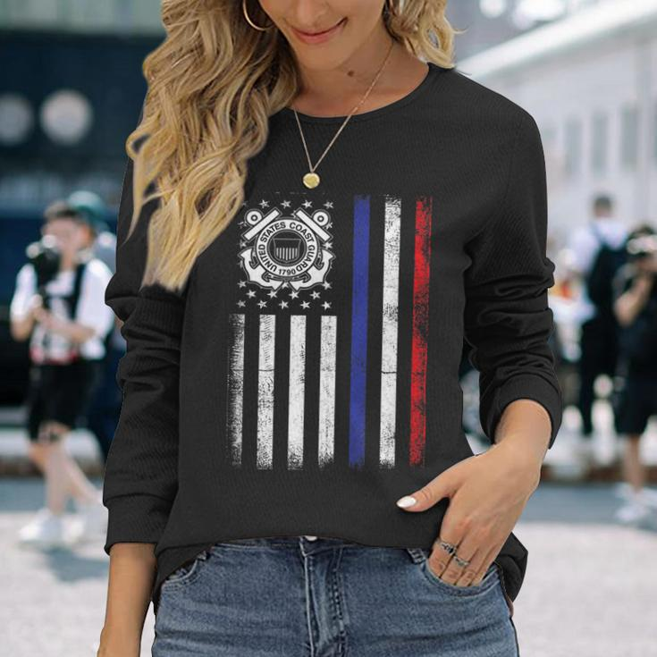 Patriot Us Coastguard Coast Guard 4Th July Independence Day Long Sleeve T-Shirt Gifts for Her