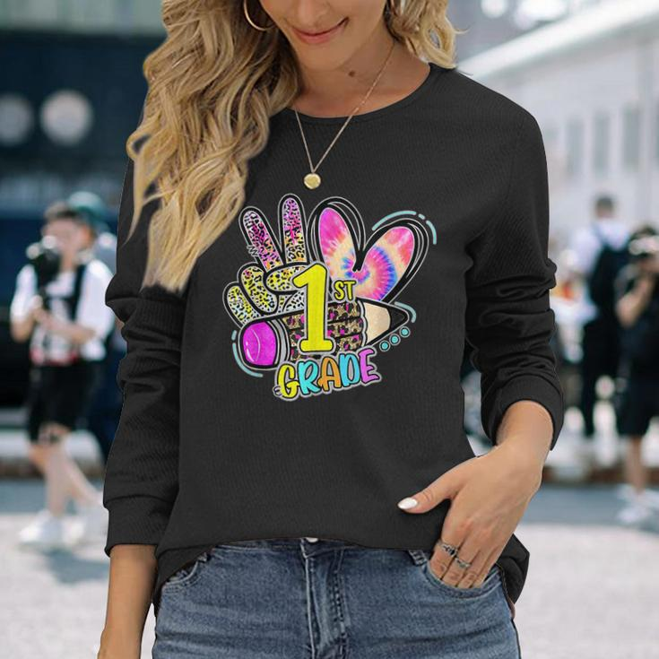 Peace Out First Grade Last Day Of School End Of School Long Sleeve T-Shirt T-Shirt Gifts for Her