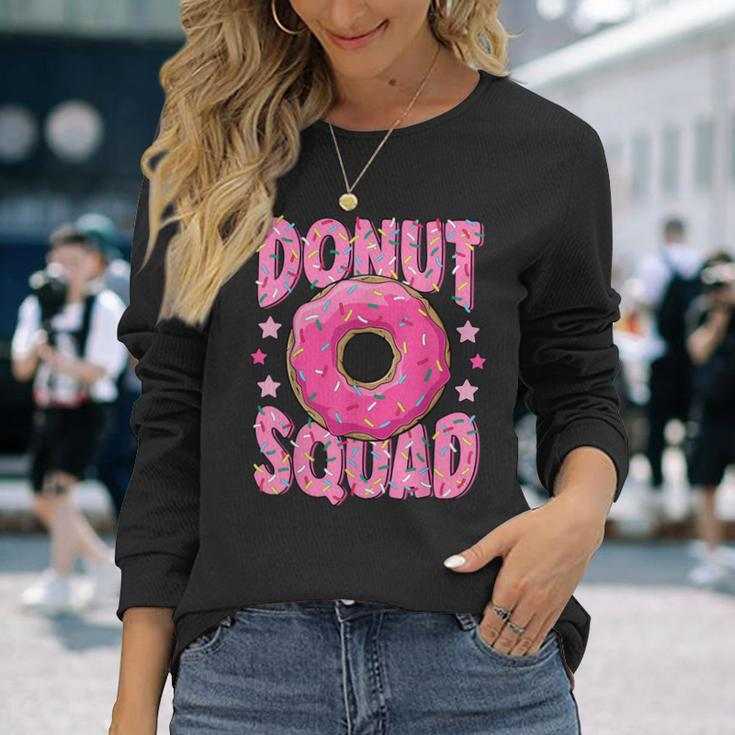 Pink Donut Squad Sprinkles Donut Lover Matching Donut Party Long Sleeve T-Shirt Gifts for Her