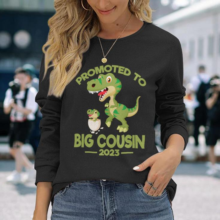 Promoted To Big Cousin Dinosaur Trex Boys Long Sleeve T-Shirt Gifts for Her
