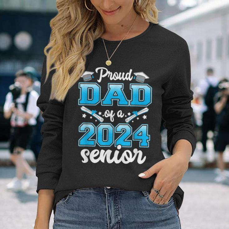 Proud Dad Of A Class Of 2024 Senior Heart Graduation Long Sleeve T-Shirt T-Shirt Gifts for Her