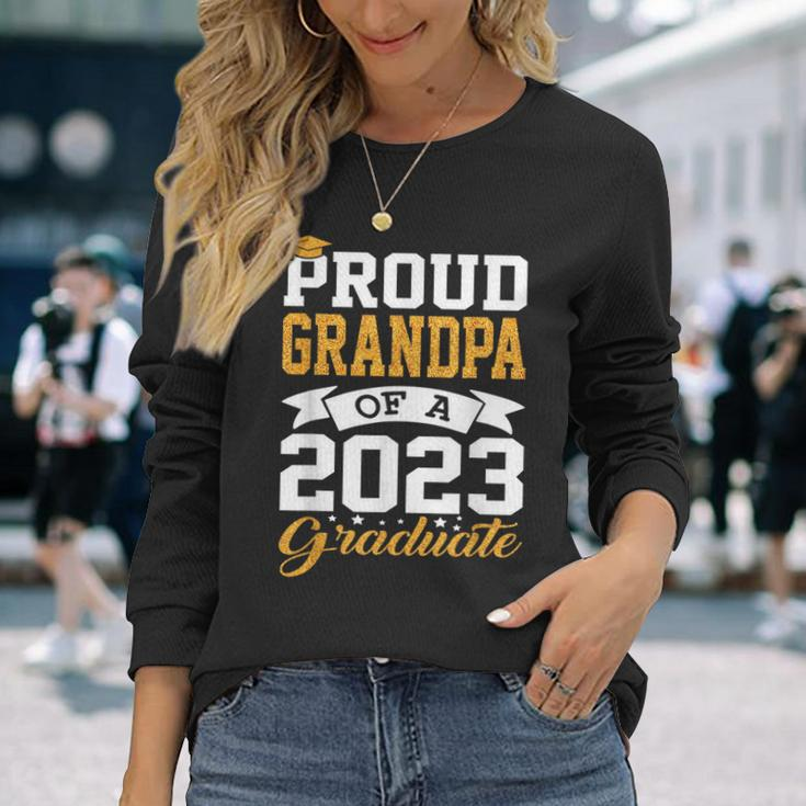 Proud Grandpa Class Of 2023 Senior Graduate Graduation Long Sleeve T-Shirt Gifts for Her
