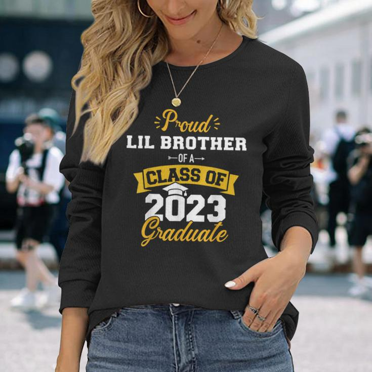 Proud Lil Brother Class Of 2023 Graduate Senior Graduation Long Sleeve T-Shirt Gifts for Her