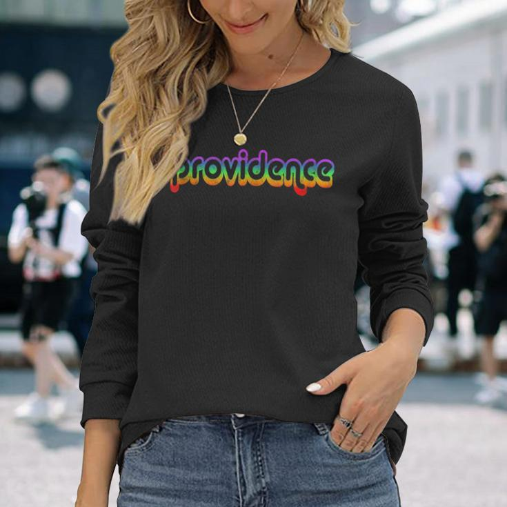Providence Vintage Retro Rhode Island Graphic Pride Long Sleeve T-Shirt T-Shirt Gifts for Her