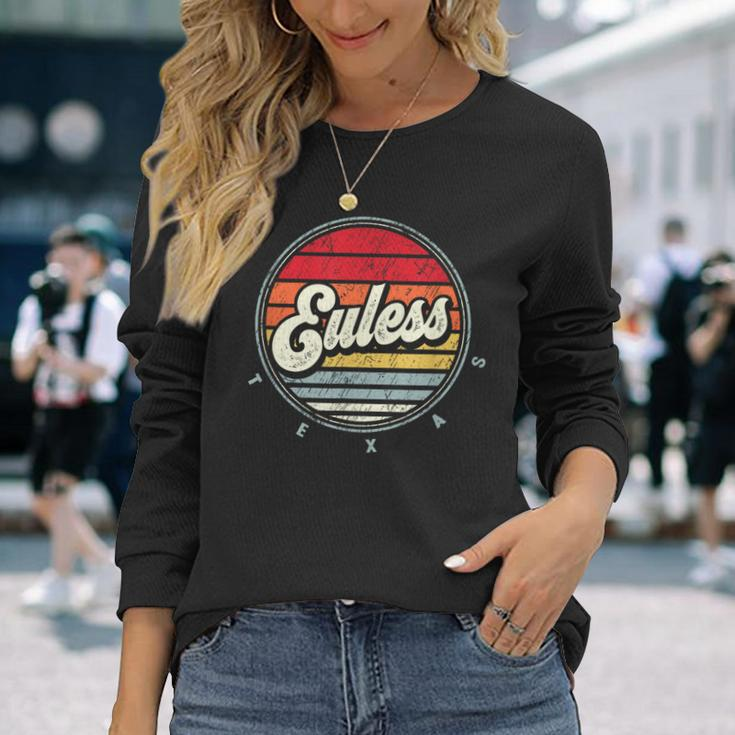 Retro Euless Home State Cool 70S Style Sunset Long Sleeve T-Shirt Gifts for Her