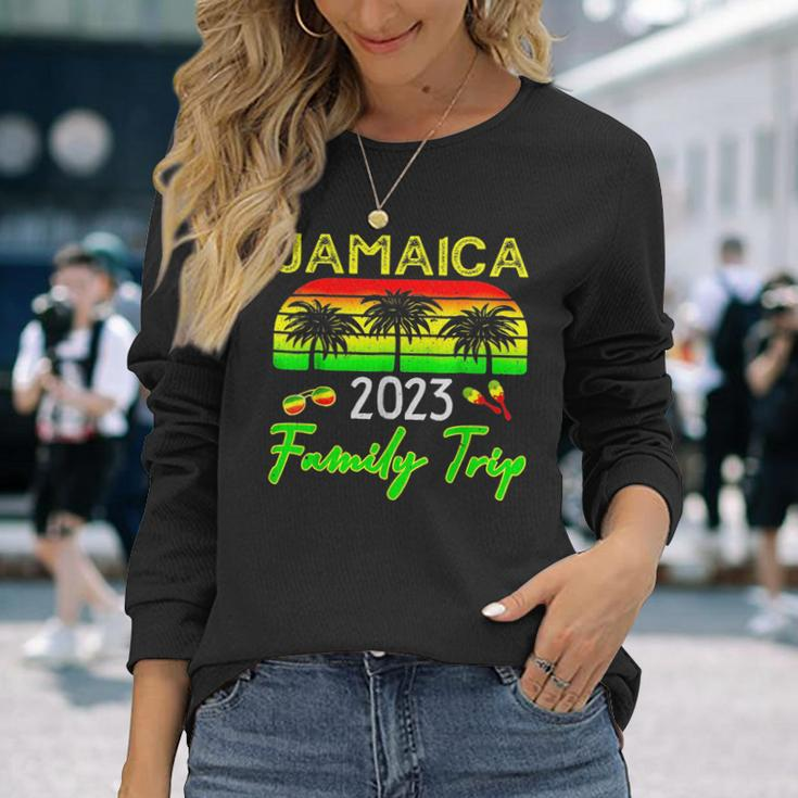 Retro Jamaica Vacation 2023 Jamaican Holiday Trip Long Sleeve T-Shirt Gifts for Her