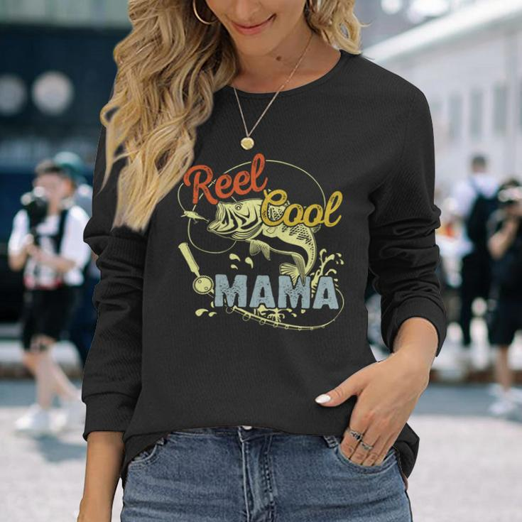 Retro Reel Cool Mama Fishing Lover Long Sleeve T-Shirt T-Shirt Gifts for Her