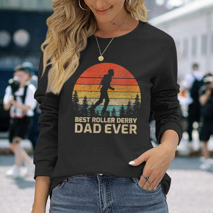 Retro Vintage Best Roller Derby Dad Ever Fathers Day Long Sleeve T-Shirt T-Shirt Gifts for Her