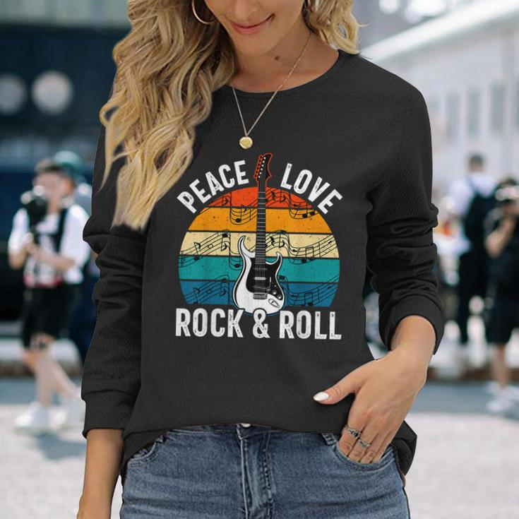Rock & Roll Rock Music Rock Lover Guitar Player Rock Long Sleeve Gifts for Her