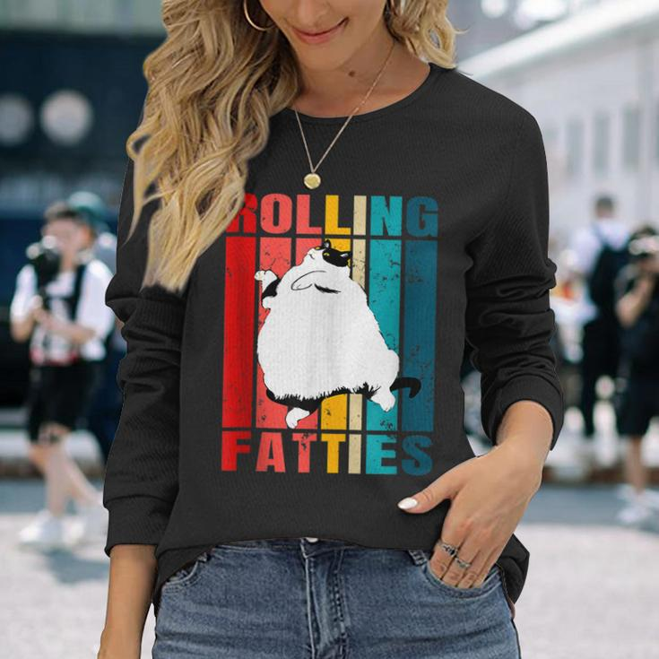 Rolling Fatties Cat Cat Lover Cat Pet Owner Long Sleeve T-Shirt Gifts for Her