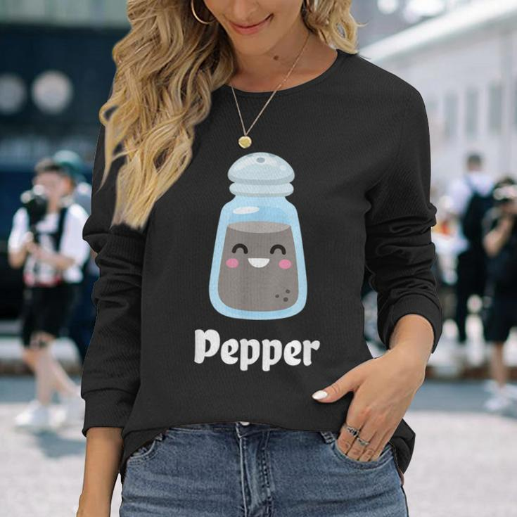 Salt & Pepper Matching Couple Halloween Best Friends Cute Long Sleeve T-Shirt Gifts for Her