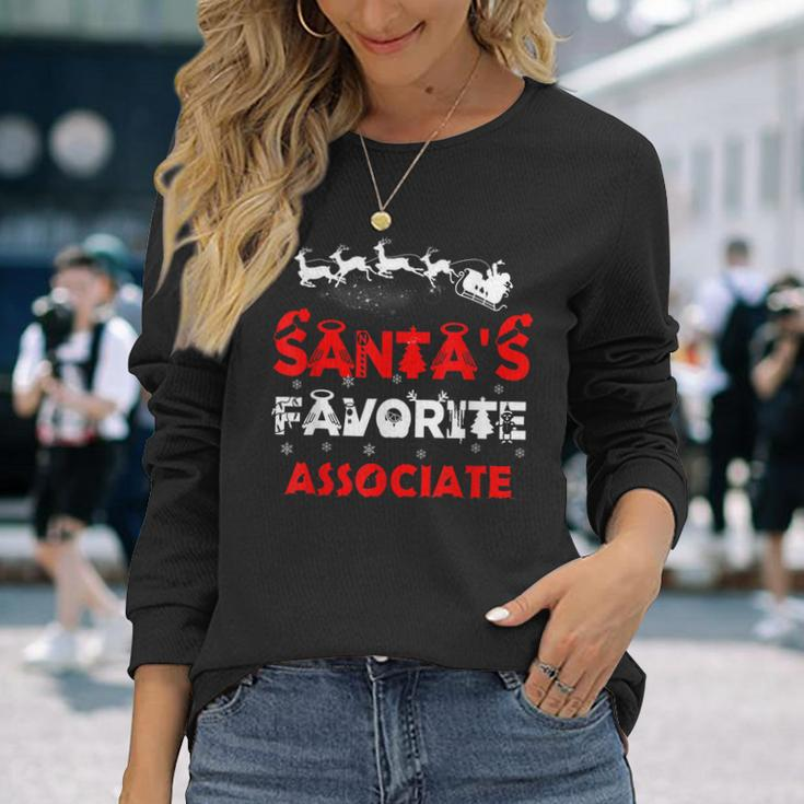Santas Favorite Associate Job Xmas Long Sleeve T-Shirt Gifts for Her
