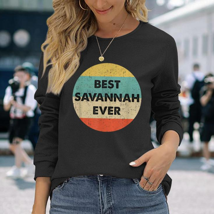 Savannah Name Long Sleeve T-Shirt Gifts for Her