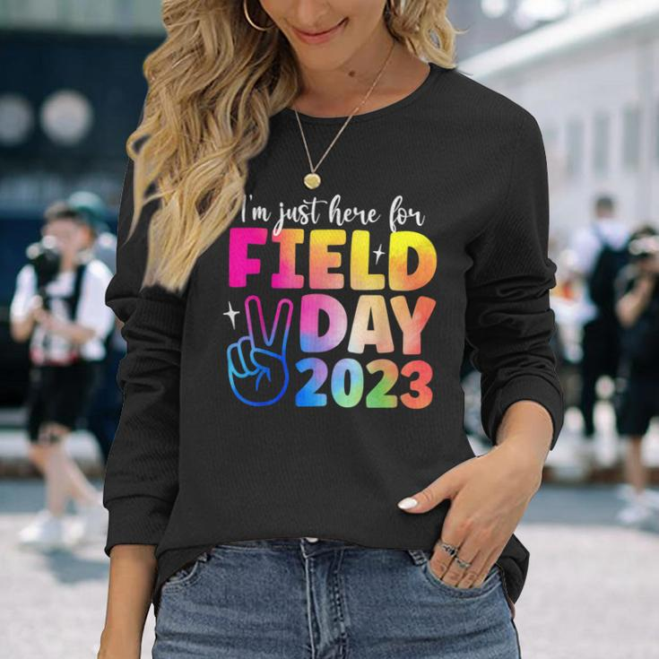 School Field Day 2023 Im Just Here For Field Day Long Sleeve T-Shirt T-Shirt Gifts for Her