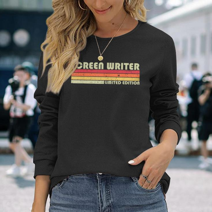 Screen Writer Job Title Profession Birthday Worker Long Sleeve T-Shirt Gifts for Her