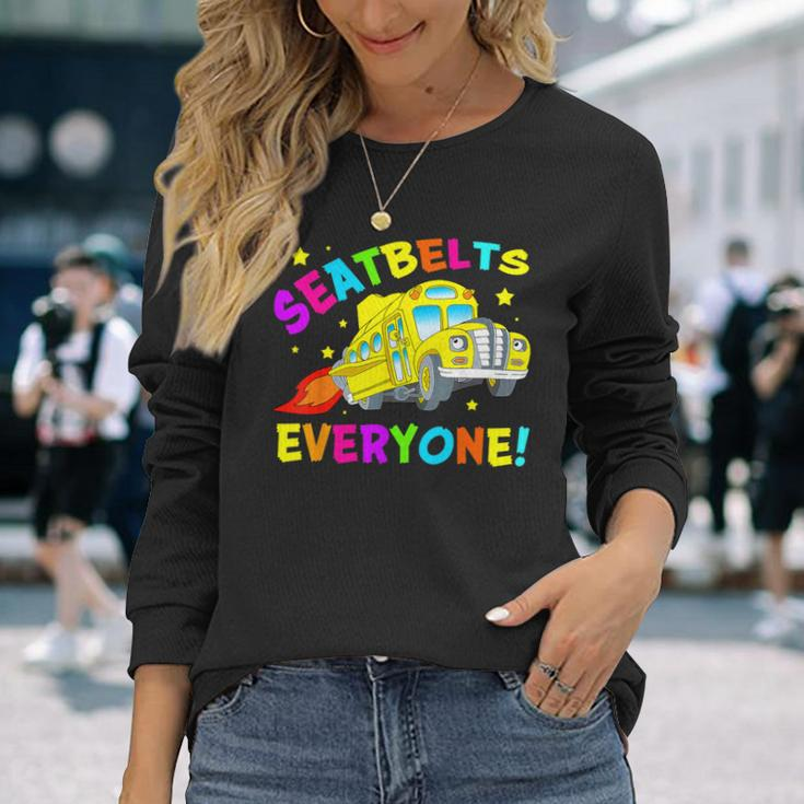 Seatbelts Everyone Magic School Bus Driver Halloween Costume Long Sleeve T-Shirt Gifts for Her