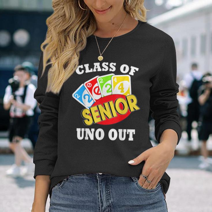 Senior 2024 Uno Out Class Of 2024 Uno Lover Long Sleeve T-Shirt T-Shirt ...