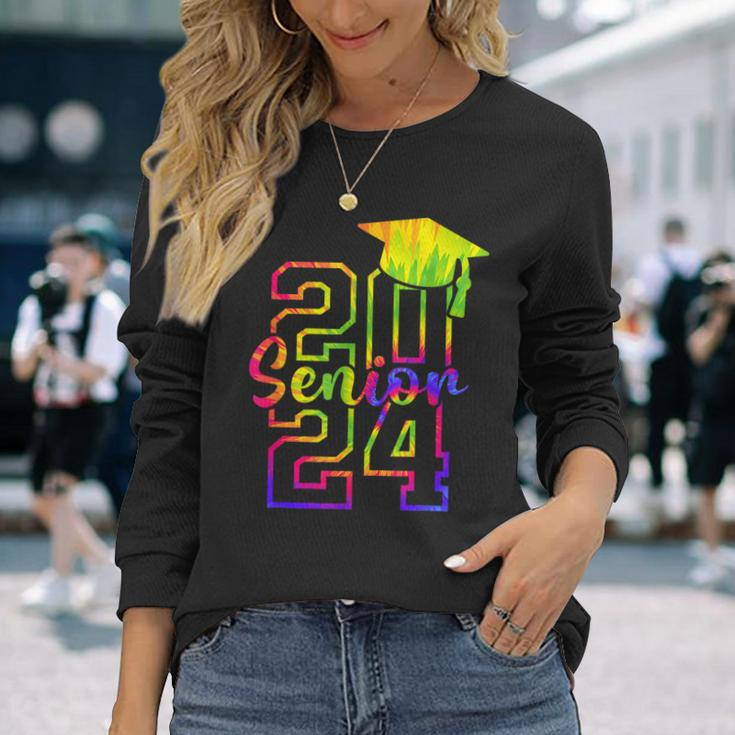 Senior 24 Class Of 2024 Back School Graduation 2024 Tie Dye Long Sleeve Gifts for Her