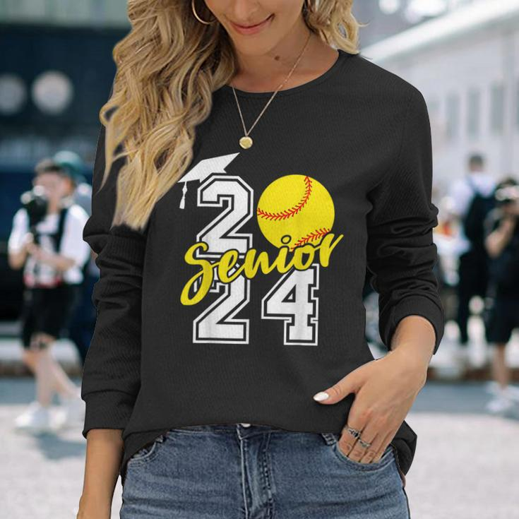 Senior Softball Softball Senior 2024 Class Of 2024 Long Sleeve T-Shirt Gifts for Her
