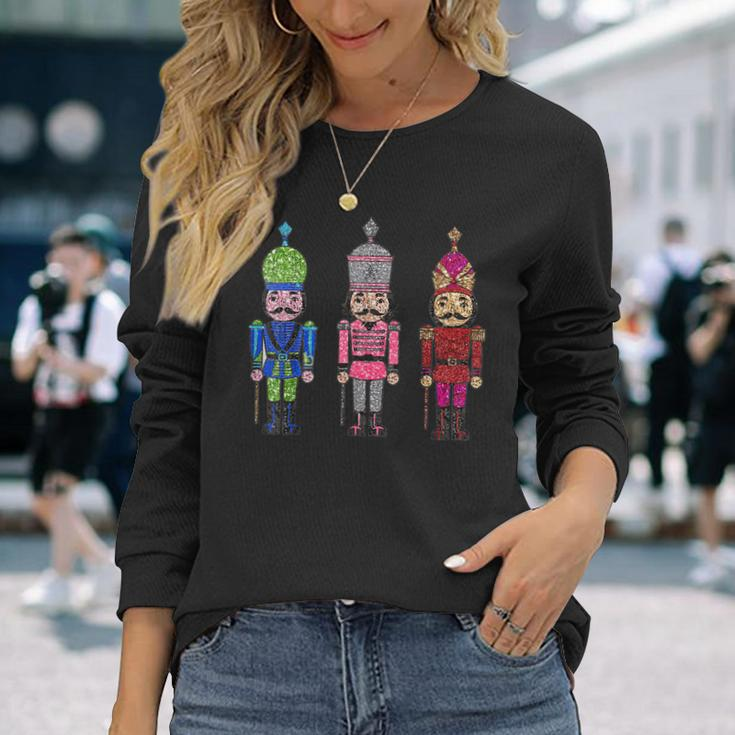 Sequin Nutcracker Matching Family Christmas Pajamas Long Sleeve T-Shirt Gifts for Her