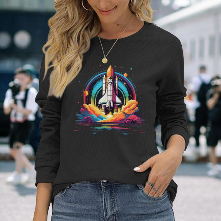 Space Shuttle Science Astronomy Long Sleeve Gifts for Her
