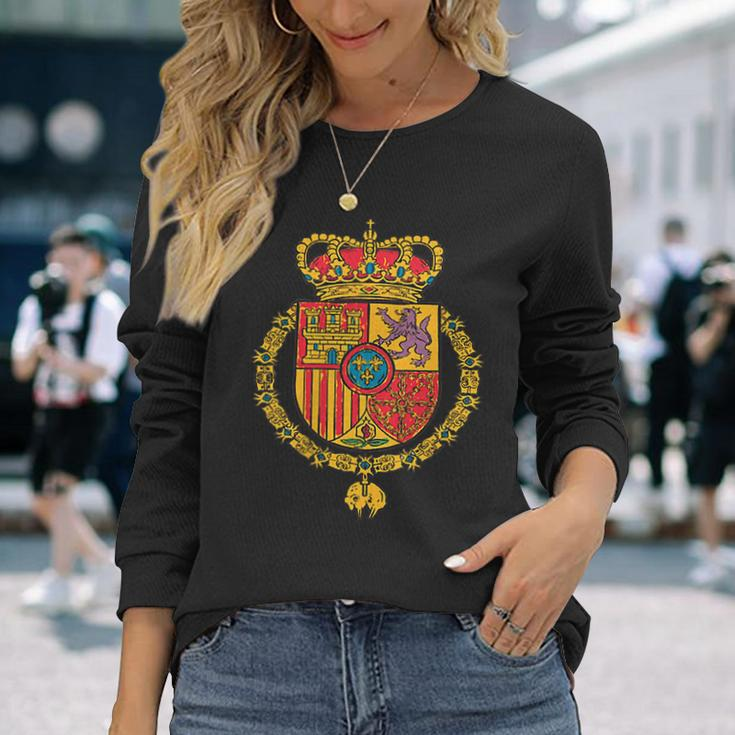 Spain Spanish Flag Symbol Spanish Pride Espana Spanish Roots Long Sleeve T-Shirt Gifts for Her