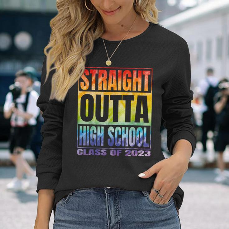 Straight Outta High School Class Of 2023 Graduation Long Sleeve T-Shirt T-Shirt Gifts for Her