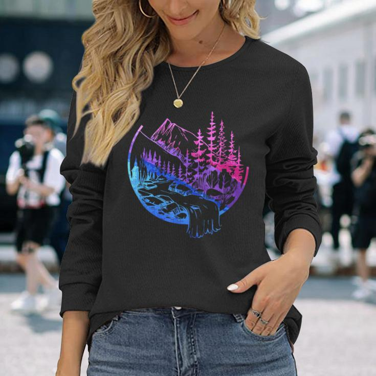 Subtle Bisexual Landscape Bisexuality Bi Ally Lgbt Pride Pride Month Long Sleeve T-Shirt T-Shirt Gifts for Her