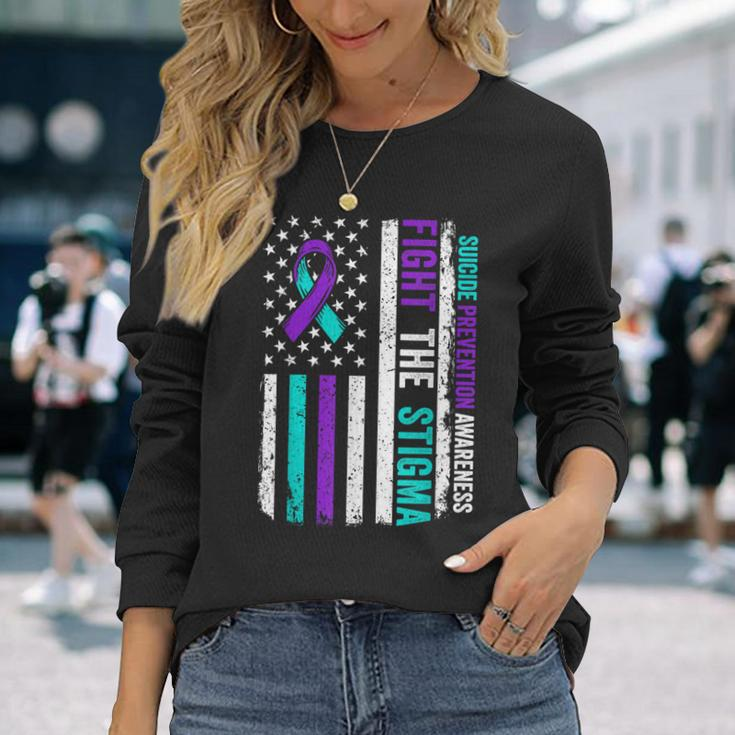 Suicide Prevention Support Fight Stigma Suicide Awareness Long Sleeve T-Shirt Gifts for Her
