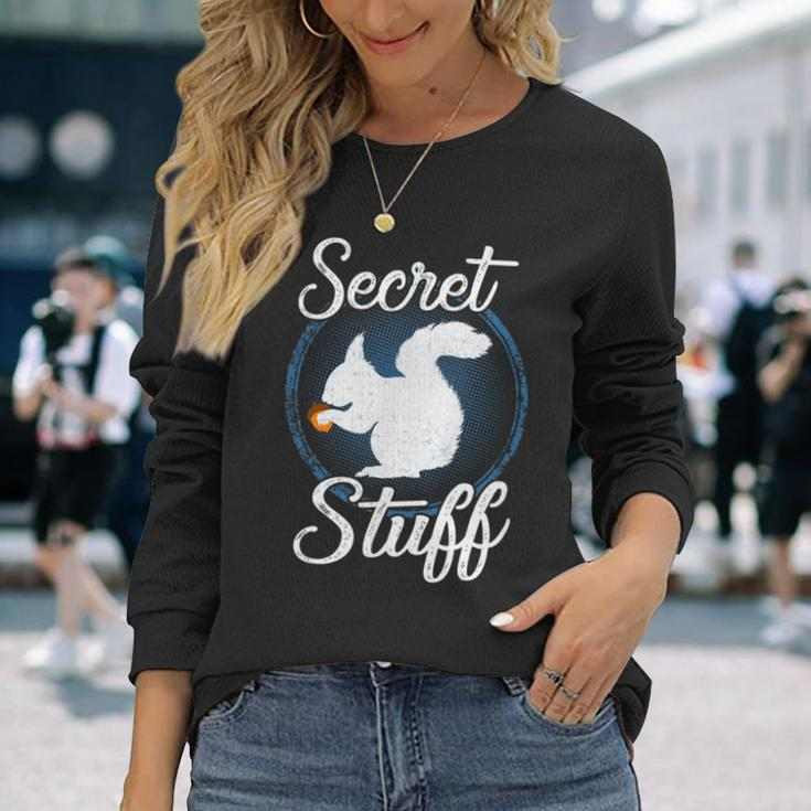 Super Secret Stuff Squirrel Armed Forces Long Sleeve T-Shirt Gifts for Her