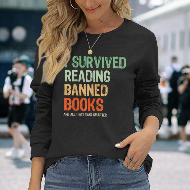I Survived Reading Banned Books Book Lover Read Banned Books Long Sleeve Gifts for Her