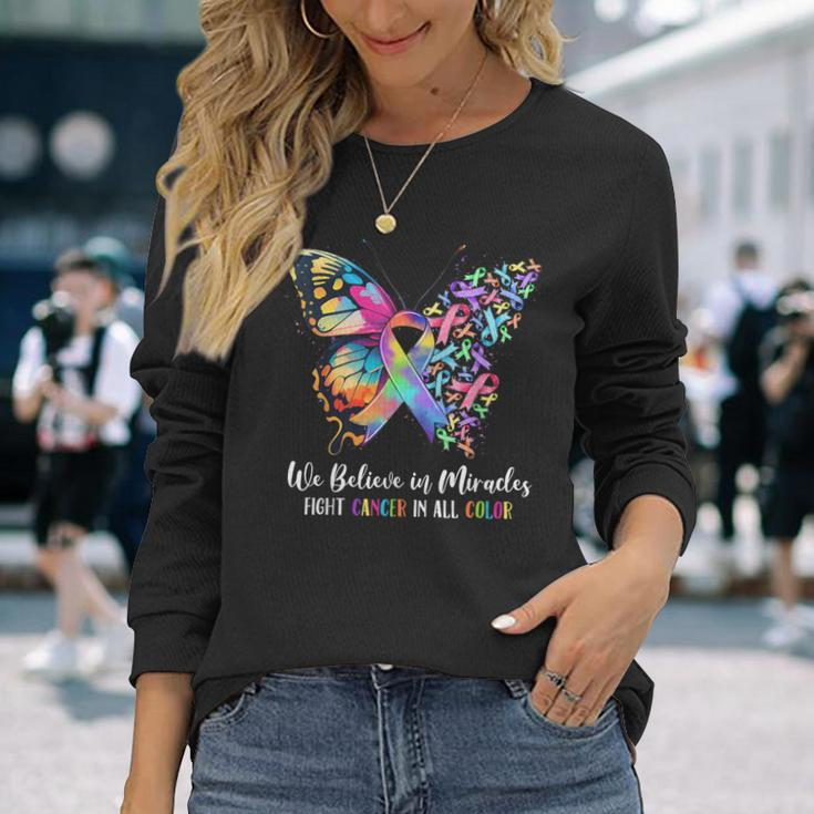 Together Believe In Miracles Fight Cancer In All Color Long Sleeve T-Shirt Gifts for Her